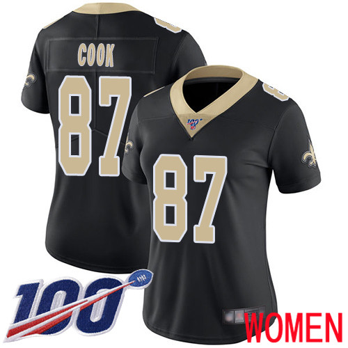 New Orleans Saints Limited Black Women Jared Cook Home Jersey NFL Football #87 100th Season Vapor Untouchable Jersey